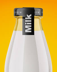 Download Clear Glass Bottle With Milk Mockup In Bottle Mockups On Yellow Images Object Mockups PSD Mockup Templates
