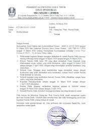 Sman 1 Jember Surat Pemberitahuan Tentang Kegiatan Siswa Belajar Di Rumah