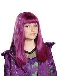 Disney Descendants 2 Mal Isle Purple Hair Wig Costume Halloween Accessory Child Disguise Halloween Costume Wigs Costume Wigs Mal Halloween Costume