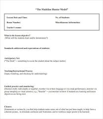 Sample Madeline Hunter Lesson Plan Templates 10 Free Examples Format Madeline Hunter Lesson Plan Lesson Plan Templates Lesson Plan Examples
