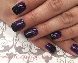If you're going for gold, go big. Purple And Black Ombre With Sns Dipping Powder Dipped Nails Ombre Nails Glitter Black And Purple Nails