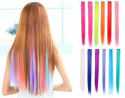 Rapidsflow® colored hair streak/hair extensions for women and girls real hair for highlighting (set of 6pc). Onedor 23 Party Highlight Clip In Straight Hair Extensions Walmart Com Walmart Com