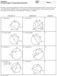 Radius k, centered at rand s. Inscribed Angles In Circles Partner Worksheet By Mrs E Teaches Math