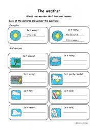 English Worksheet Is It Sunny Yes It Is No It Isn T It Is Cloudy Ensenanza De Ingles Primarias Escuela