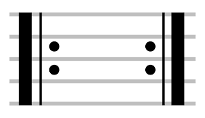 A repeat bar is a musical symbol resembling a final barline with two dots in the middle spaces of the staff. File Music Repeat Svg Wikimedia Commons