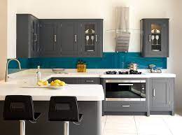 Maybe you would like to learn more about one of these? 50 Gorgeous Gray Kitchens That Usher In Trendy Refinement Teal Kitchen Grey Kitchens Teal Kitchen Cabinets