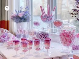 Pink Purple Candy Buffet Candy Table Birthday Candy Table Pink Candy Table Purple Candy Table