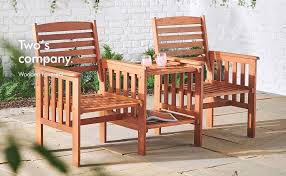 Garden love seat with parasol. Vonhaus Garden Love Seat Bench 2 Seater Hardwood Outdoor Patio Furniture Set With Built In Parasol Hole Amazon Co Uk Garden Outdoors