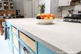 40 mm thick, polished surface eased edge, reinforced concrete slab. Fast Diy Concrete Countertops In A Day Houseful Of Handmade