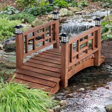 Wooden Garden Bridge Outdoor Decor Walkway Backyard Pathway 4ft With Cap Led New Patiobridge Gardenb Backyard Bridges Garden In The Woods Urban Garden Design
