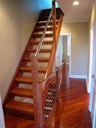 Open Riser Stairs With Metal And Wood Railing Stairs Design Modern Stairs House Staircase