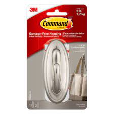 Command Large Sized Traditional Decorative Hook Nickel Decorative Hooks Plastic Hooks Command Hooks