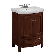 Runfine 24 In W X 19 In D X 34 In H Vanity In Walnut With Vitreous China Vanity Top In White And White Basin Rfva0069 The Home Depot Bathroom Vanity