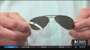 Their design is distinctive, with dark, large lenses and bullet hole metal frames. Biden S Gift To Putin Aviator Sunglasses Made In Randolph Massachusetts Cbs Boston