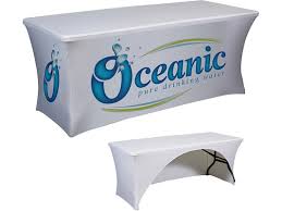 Custom tablecloths are ideal to increase brand recognition at any function or seminar and they add an elegant professional touch to your table. Branded Table Cloths Brandstand