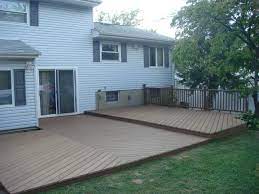 Ground Level Deck Basic Idea For Floor Of Deck Add In Bench Seating And Pergola Ground Level Deck Decks Backyard Deck Designs Backyard
