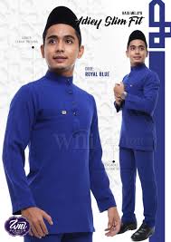 Available in slim fit and regular fit with over 100 vibrant colors to choose from. Baju Melayu Adiey Slimfit Royal Blue Wni Fashion