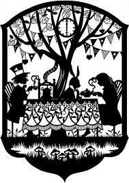Silhouette Alice In Wonderland Clip Art Black And White Alice In Wonderland Papercutting Alice In Wonderland Mad Hatter Tea Wonderland