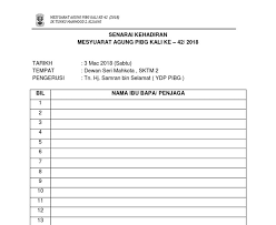 Borang kehadiran untuk ldpfull description. Contoh Senarai Kehadiran Mesyuarat Paklut