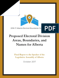Proposed Electoral Division Areas, Boundaries, and Names For Alberta