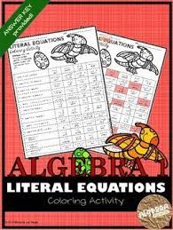Kids will love practicing their addition and subtraction facts with these coloring math worksheets! Literal Equations Coloring Activity Literal Equations Equations 8th Grade Math