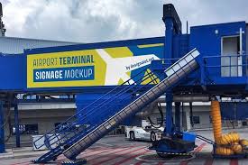Airport Terminal Signage Psd Mockup For Free Billboard Mockup Mockup Outdoor Signage
