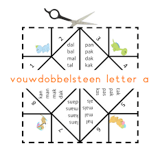 Vouwdobbelsteen Letter A Eerste Leerjaar Lezen Leren Lezen Lezen