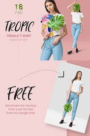 Free Download Female T Shirt Mockup For Presentation Own Pattern Design Female T Shirt Mockup Set Wit Clothing Mockup Shirt Mockup Branding Design Inspiration