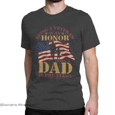Find father's day designs printed with care on top quality garments. Personalized Dad T Shirt Happy Father S Day Mens Being A Veteran Is An Honor A Dad Is Priceless Father Gift Pattern 1 Funny Unisex Tee 90 Lovehome