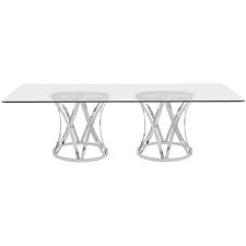 Get extendable dining table for smaller or awkwardly shaped rooms with everyday functionality and style. Bernhardt Interiors Gustav Contemporary Rectangular Dining Table With Glass Top Sprintz Furniture Dining Tables