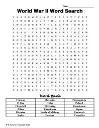 world war 2 word search by reincke s education store tpt