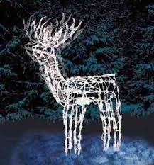 Animated Lighted Buck Reindeer Durable Pre Wired Holiday Christmas Yard Outdoor Christmas Yard Art Christmas Lawn Decorations Christmas Yard