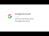 How to recover your Google Account | Google Account - YouTube