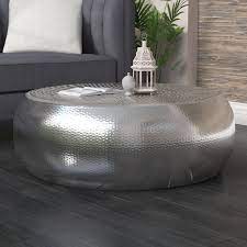 Silver aluminium drum side table metallic small wine bedside stool madhuri nkuku. Style Your Living Room With A Drum Coffee Table