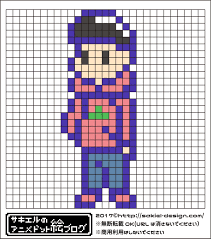 祝 2期放送決定 おそ松さん おそ松のアイロンビーズ図案 サキエルのアニメドット絵ブログ hama beads puntos ichimatsu