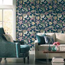 Sea Floral Wall Covering By Nilaya Wall Coverings Modern Floral Wallpaper Interior Design Fabric