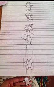 Fun Inventors Optical Illusion Drawing On Lined Paper Drawings On Lined Paper Illusion Drawings Optical Illusion Drawing