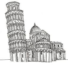 Dibujo de un coliseo romano para pintar, colorear o imprimir. Dibujo Para Colorear Relajante Italia Torre De Pisa 4