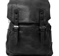 Zaino Elegante Vintage Unisex Multitasche Uomo Nero Ecopelle Zip Da Spalla  Tinta Unita Patta GIOSAL-ZU1132A