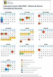 12 de octubre 2 de noviembre 7 de diciembre 8 de diciembre año 2021. Alhama De Murcia Calendario Escolar Alhama 2021 2022 Murcia Com