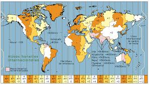 Conocer La Fecha Y Horario En Ciudades Y Paises Del Mundo Mapa De Husos Horarios Husos Horarios Geografia Para Ninos
