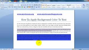 Add or update the fill and border colors of a shape or text box in your documents. Ms Word Apply Background Color To Text English Youtube