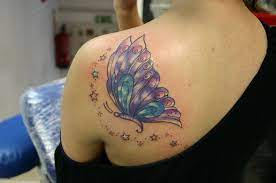 Tattoos For Shoulders For Women Designs Blue Butterfly Tattoo Designs For Women Blade Shoulder Star Tattoos Tattoo Designs For Girls Tattoos