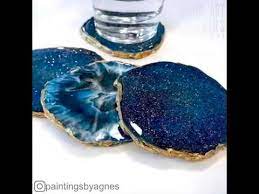 You will see little tiny bubbles that were in the resin start to pop. Resin Geodes And Alcohol Inks Coasters By Paintingsbyagnes Youtube