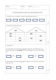 Klasse / unterrichtsmaterial, übungsblätter für die grundschule. Mathe Probe 3 Klasse Rechnen Bis 1000 Unterrichtsmaterial Im Fach Mathematik Erste Klasse Mathematik Mathe