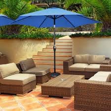 Search for center pole options to pair with tables, or use an outdoor. Costway 9ft Outdoor Market Patio Table Umbrella Push Button Tilt Crank Lift Blue Target