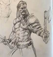 Barbarian Warrior Sketch Sketch Sketchbook Warrior Drawing Pencildrawing Pencil Pencilsketch Doodle Viking F Warrior Drawing Drawings Fantasy Warrior