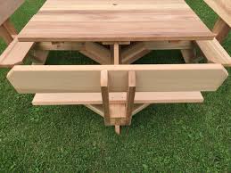 56 Square Top Picnic Table With Backs On The Seats Etsy In 2020 Picnic Table Octagon Picnic Table Backyard Table