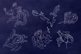Zodiac Constellations Set Pattern Constellations Zodiac Constellations Pattern Illustration