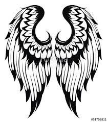 Black And White Wings Roblox Black Wings Silhouette Tattoo Design Stock Image And Royalty Free Angel Wings Vector Winged Stencil Black Angel Wings